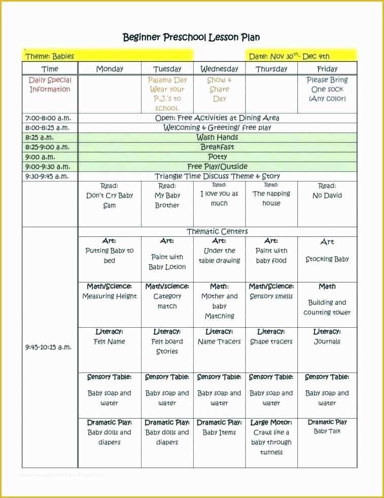 Free Preschool Calendar Templates 2018 Of Preschool Calendar Template Schedule Free Templates 2016