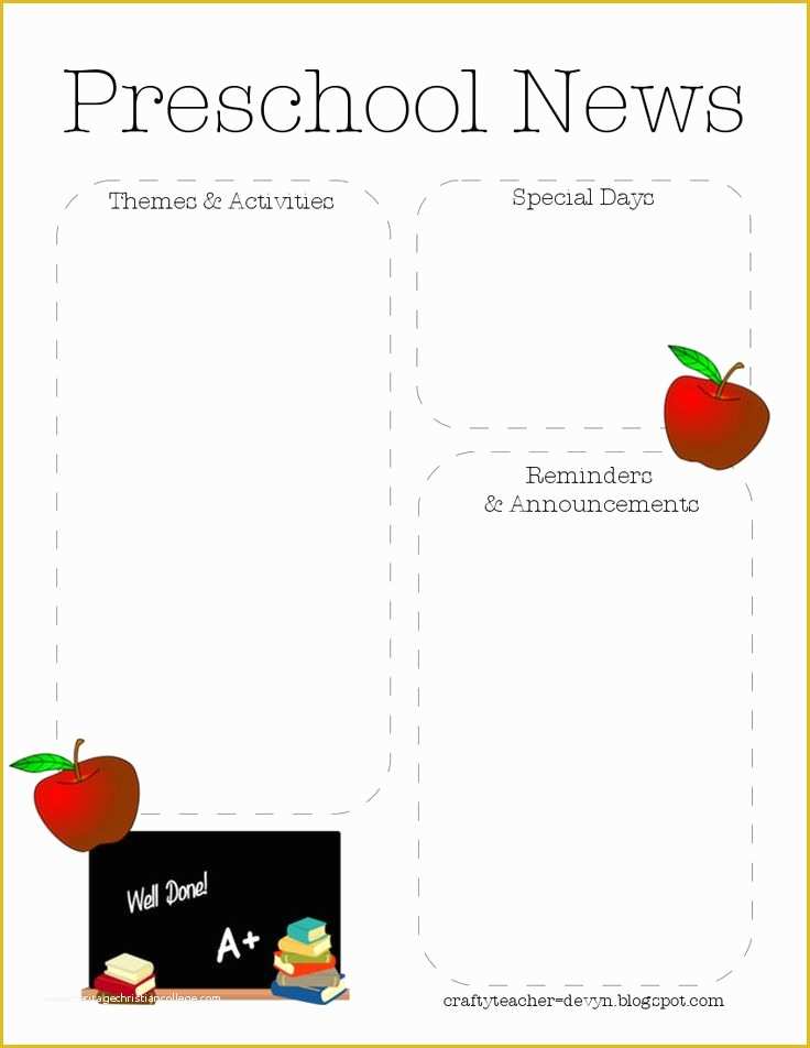 Free Preschool Newsletter Templates Of 1000 Images About Newsletter Template On Pinterest