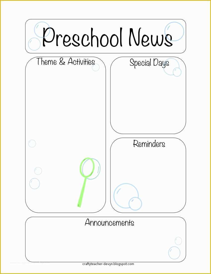 Free Preschool Newsletter Templates Of Newsletter Templates