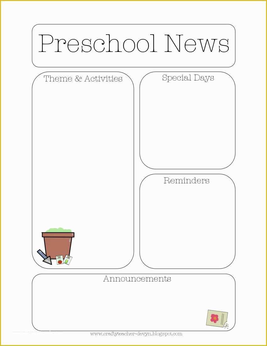 Free Preschool Newsletter Templates Of Newsletter Templates