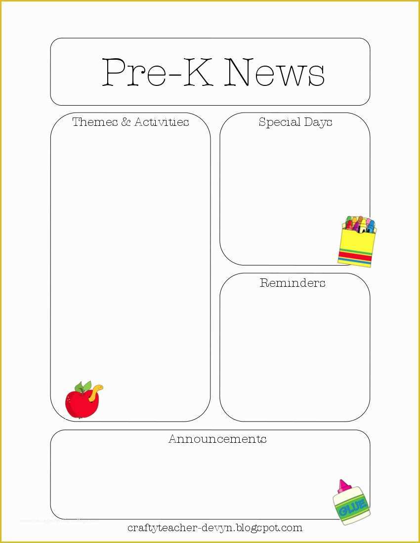 Free Preschool Newsletter Templates Of Newsletter Templates