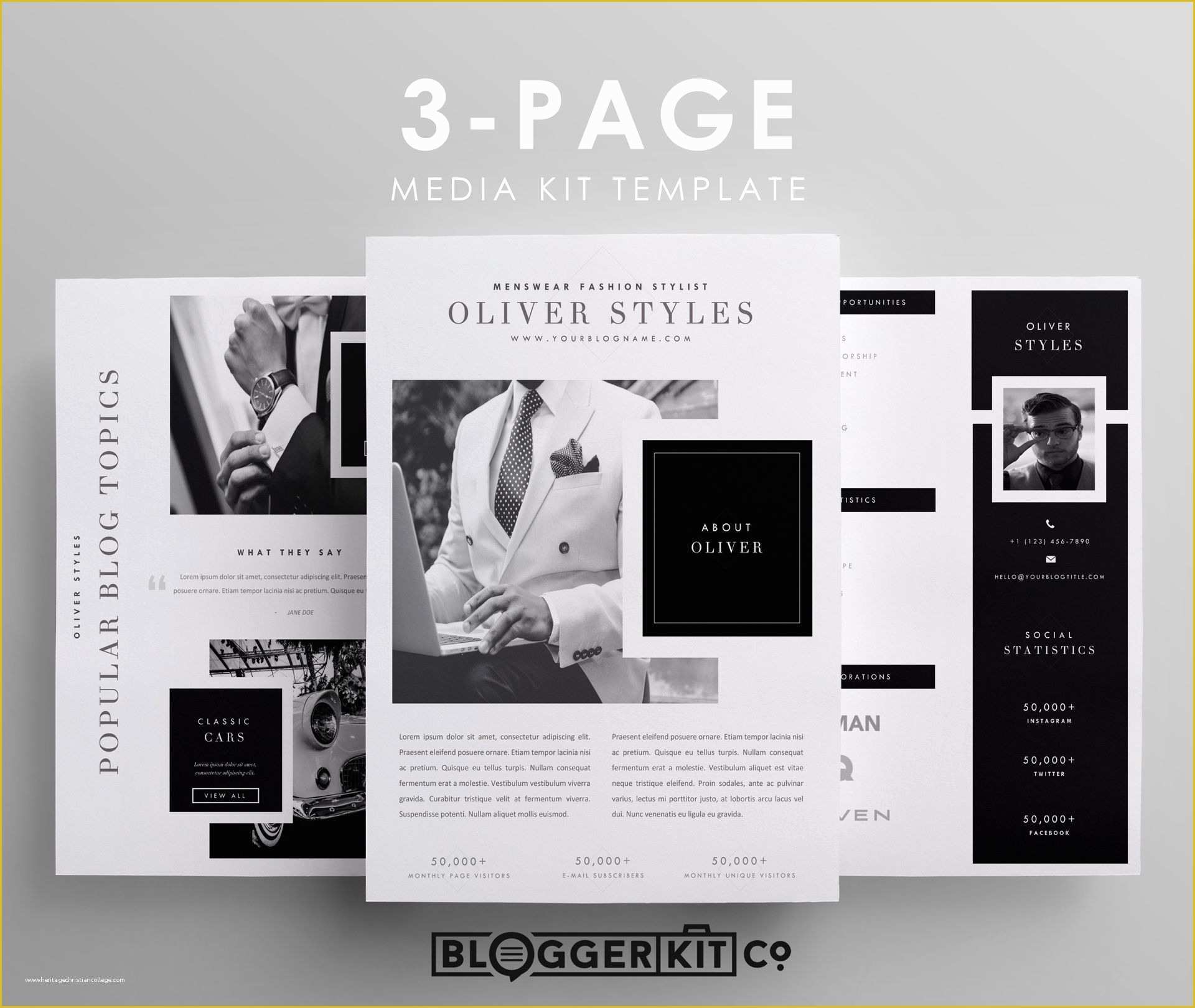 Free Press Kit Template Download Of Dapper Three Page Media Kit Template