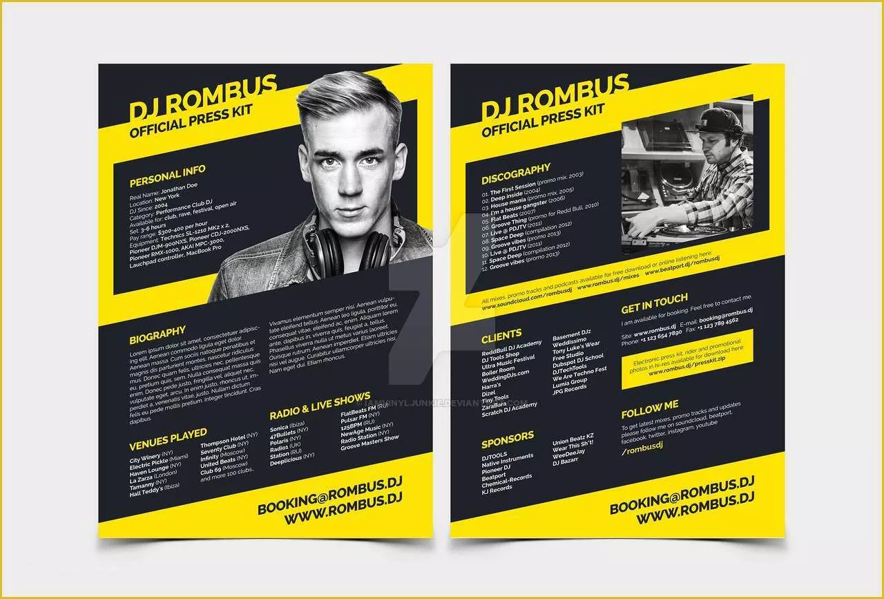 Free Press Kit Template Download Of Dj Press Kit Dj Resume Templates by Iamvinyljunkie On