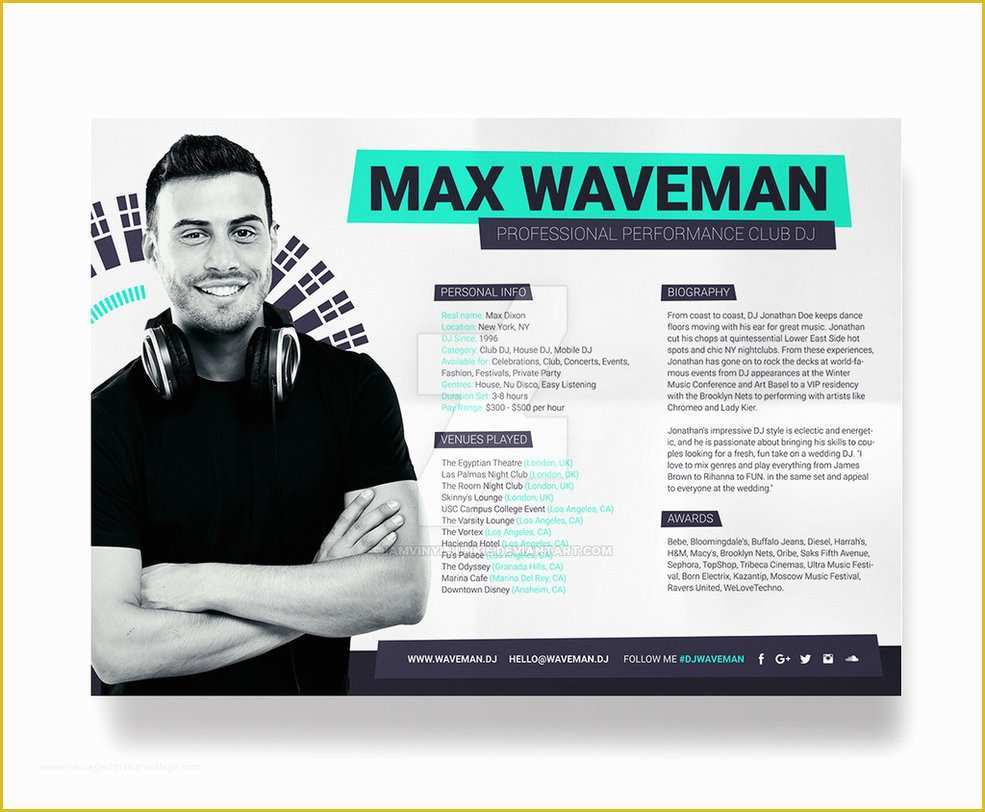 Free Press Kit Template Of Prodj Dj Press Kit Rider Resume Psd Template by