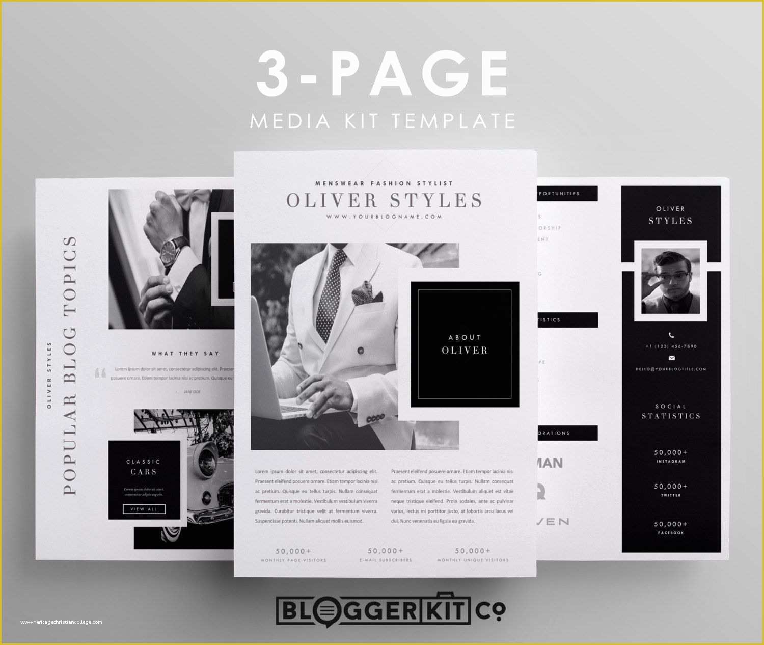 Free Press Kit Template Of Three Page Media Kit Template