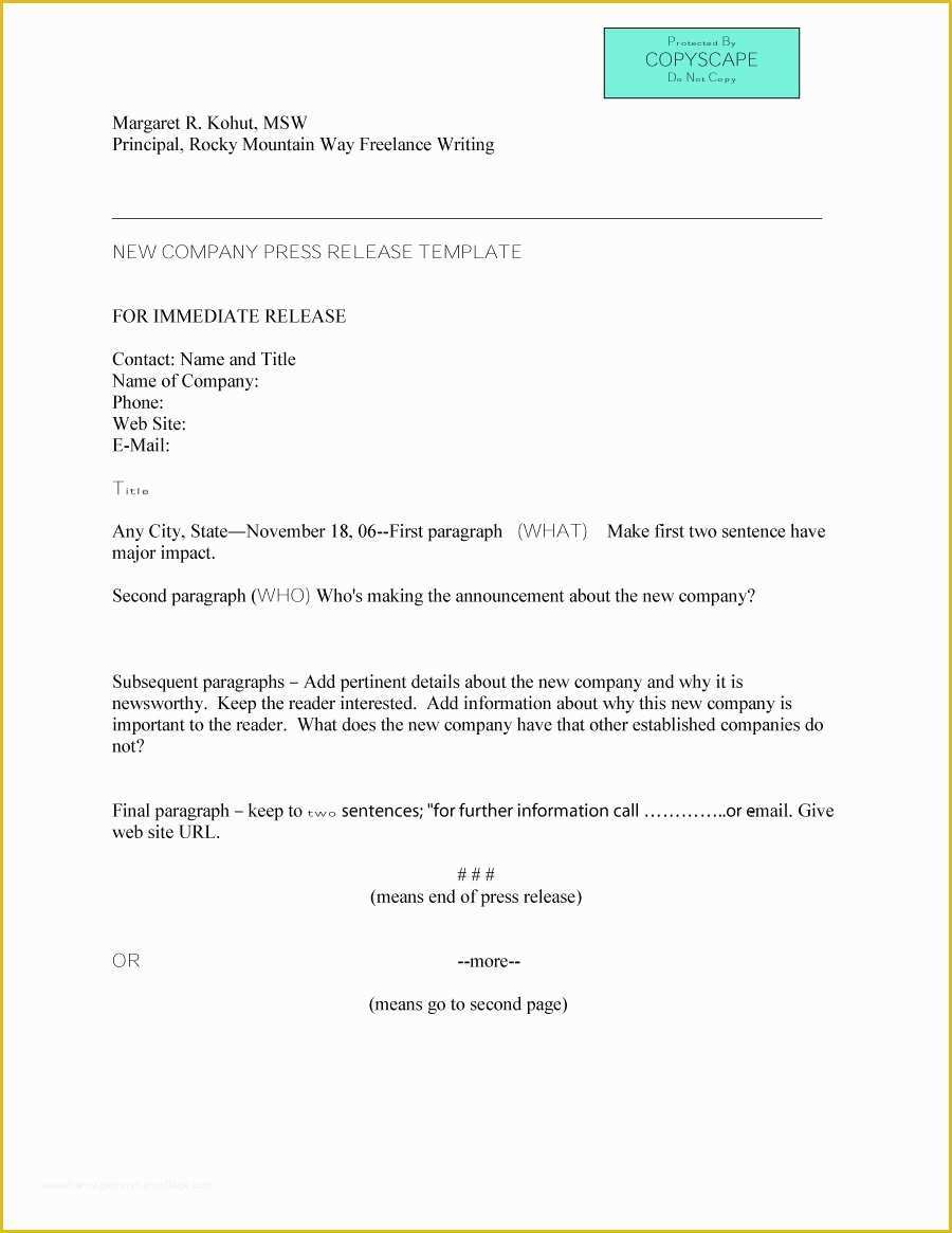 Free Press Release format Template Of 47 Free Press Release format Templates Examples & Samples