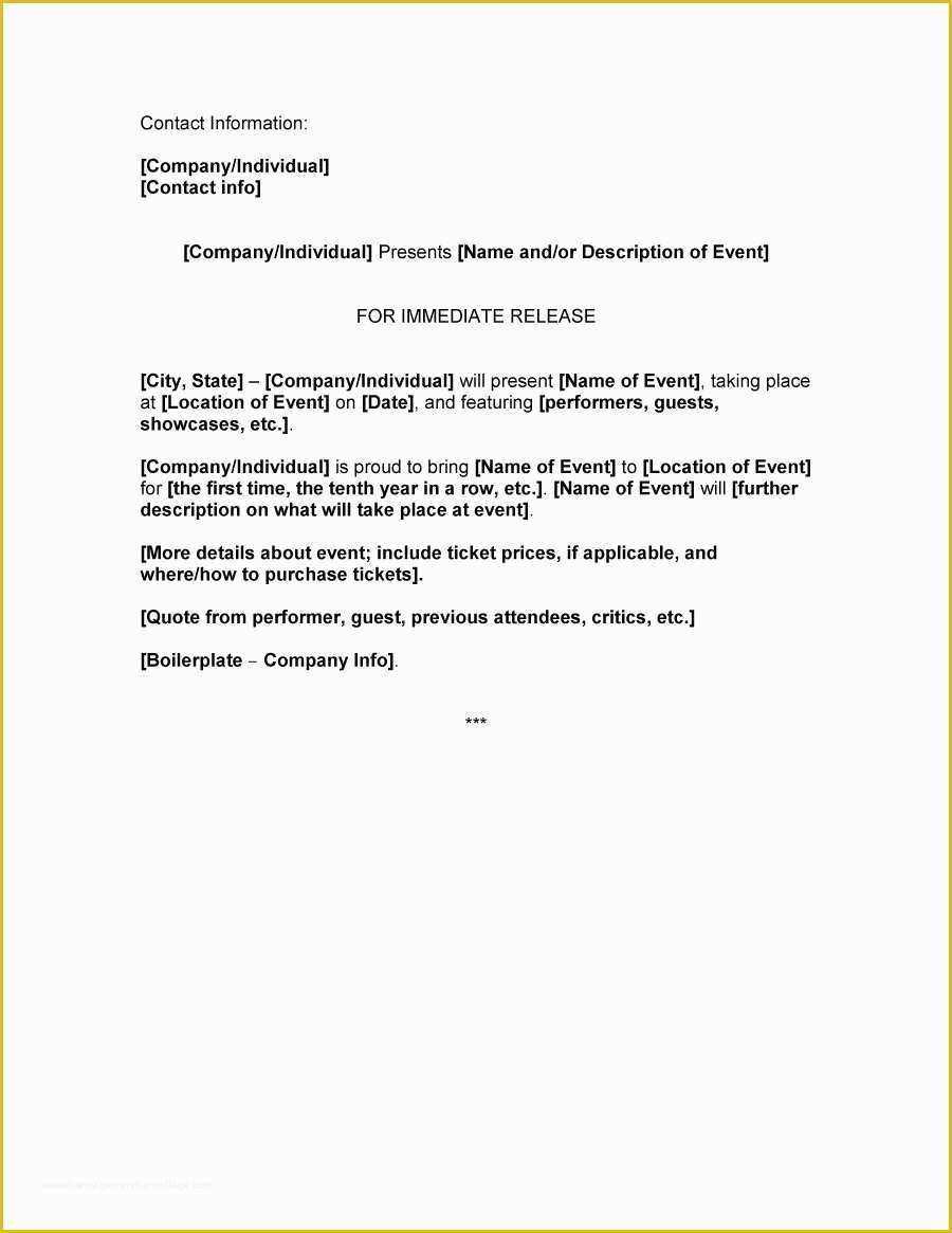 Free Press Release format Template Of 47 Free Press Release format Templates Examples &amp; Samples