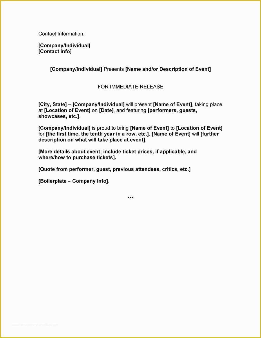 Free Press Release format Template Of 47 Free Press Release format Templates Examples & Samples