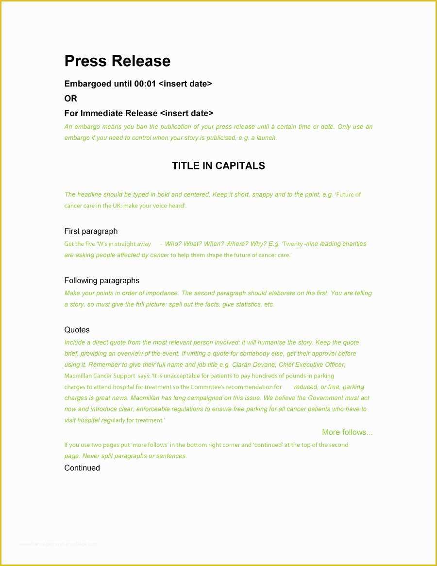 Free Press Release format Template Of 47 Free Press Release format Templates Examples & Samples