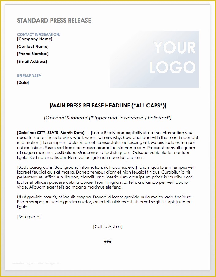 Free Press Release format Template Of Free Press Release Templates