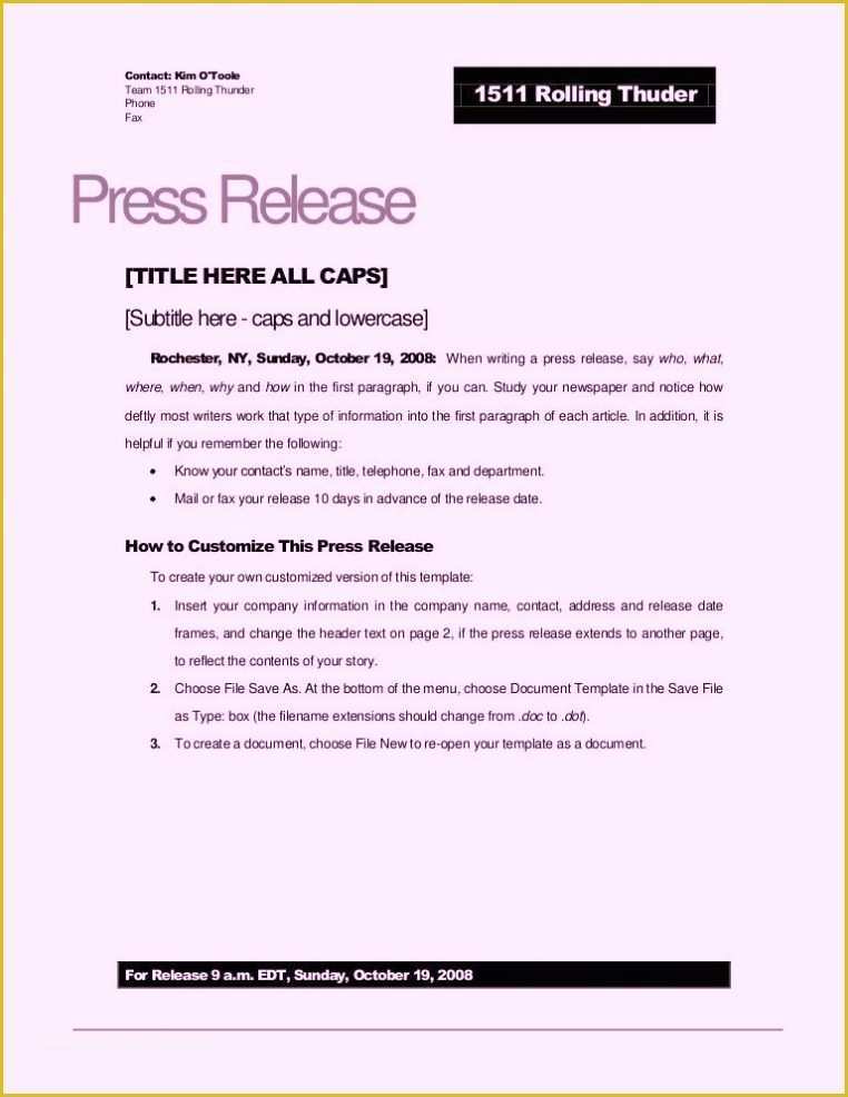 Free Press Release format Template Of Free Sample Press Release Template Word
