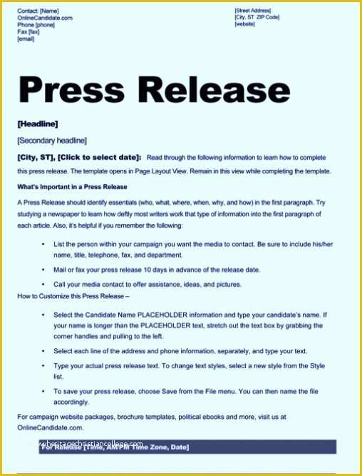 Free Press Release format Template Of Free Sample Press Release Template Word