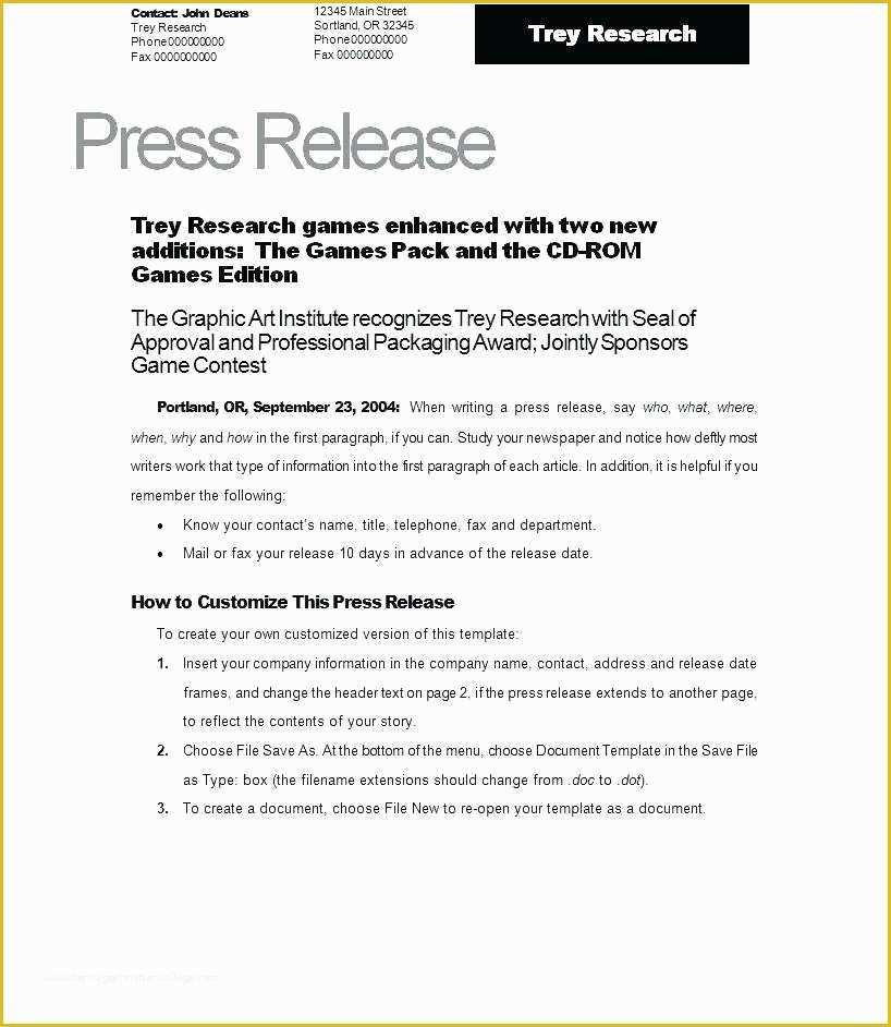 Free Press Release format Template Of Professional Press Release Template event Press Release