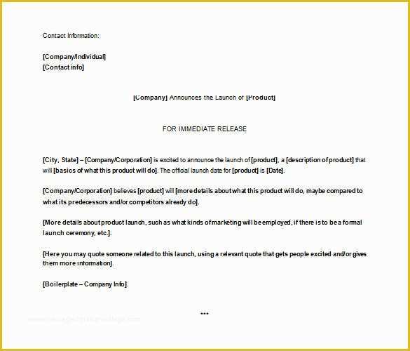 Free Press Release Template Of 28 Press Release Template Word Excel Pdf