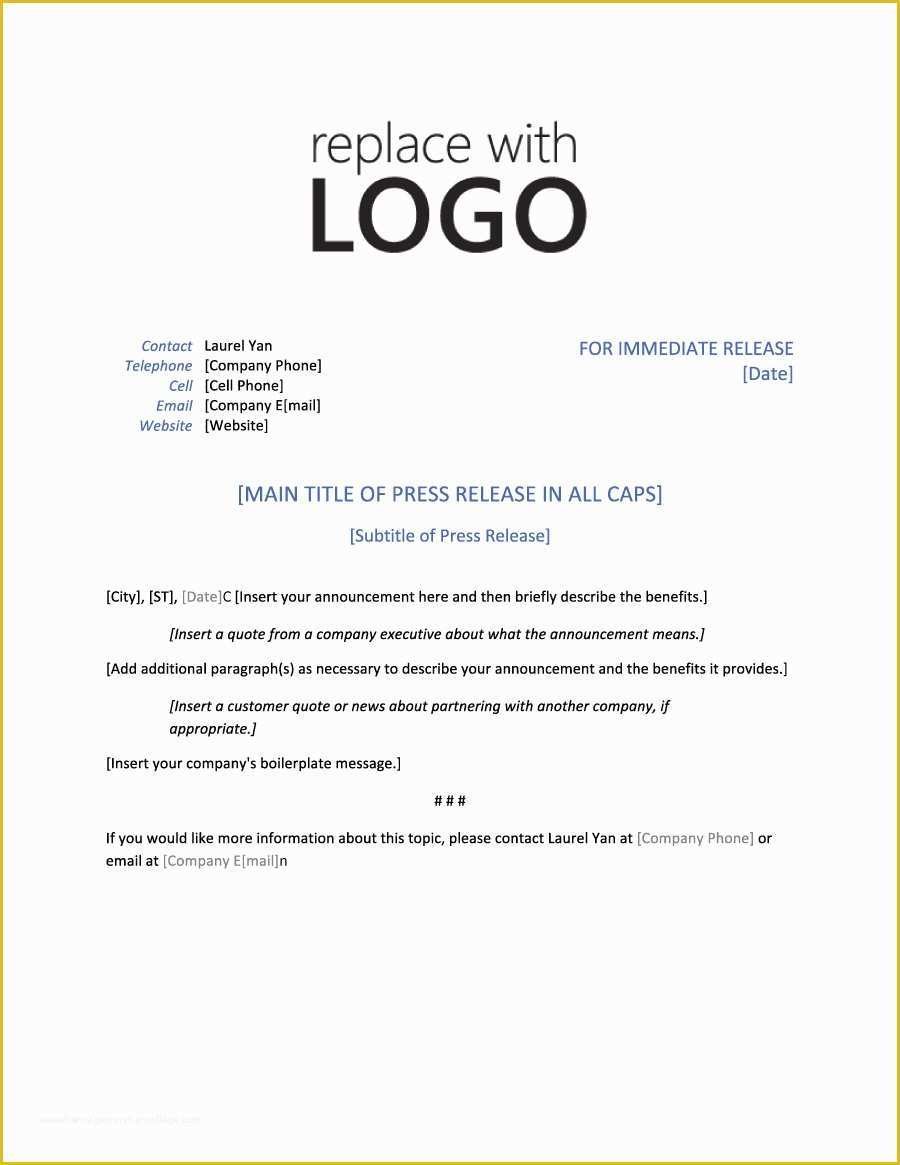 Free Press Release Template Of 46 Press Release format Templates Examples & Samples
