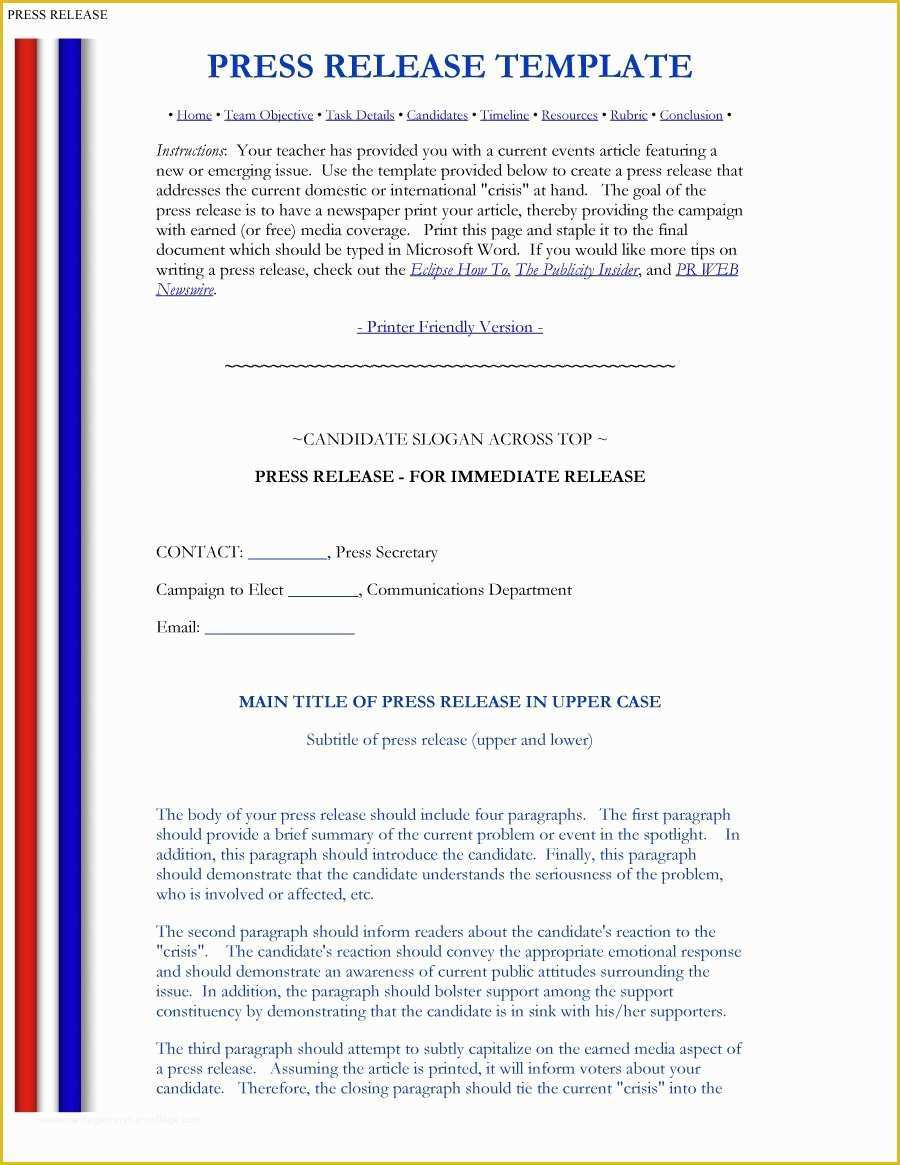 Free Press Release Template Of 47 Free Press Release format Templates Examples & Samples
