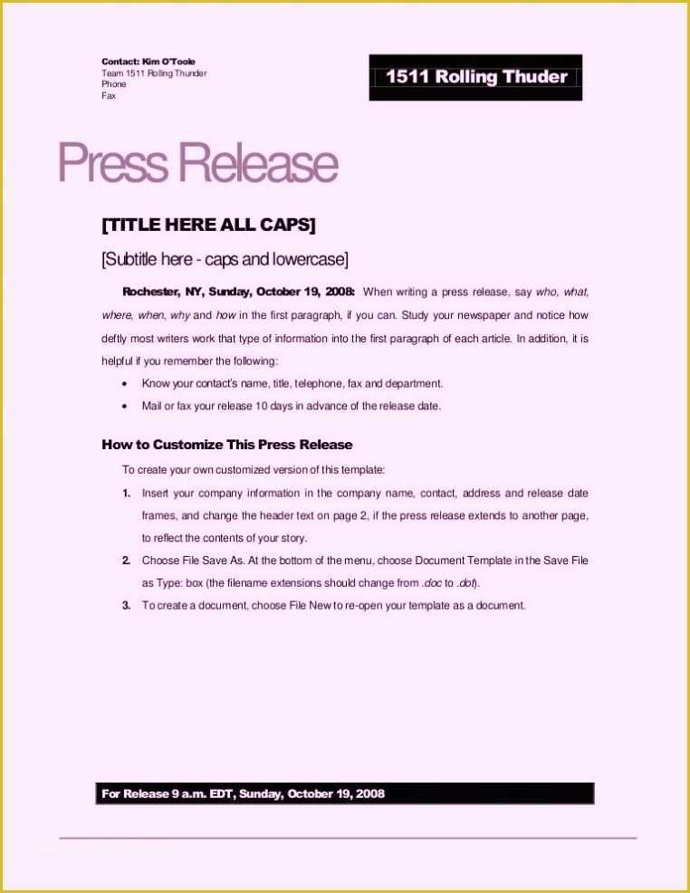 Free Press Release Template Of Free Sample Press Release Template Word