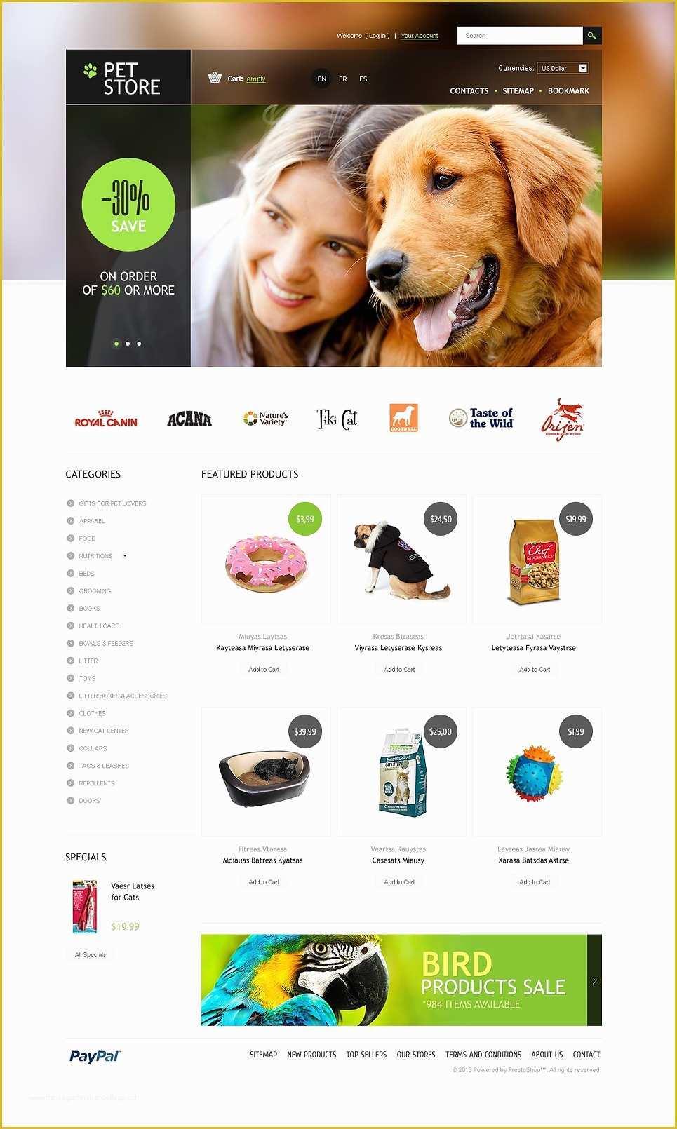 Free Prestashop Email Templates Of Pet Store Prestashop theme