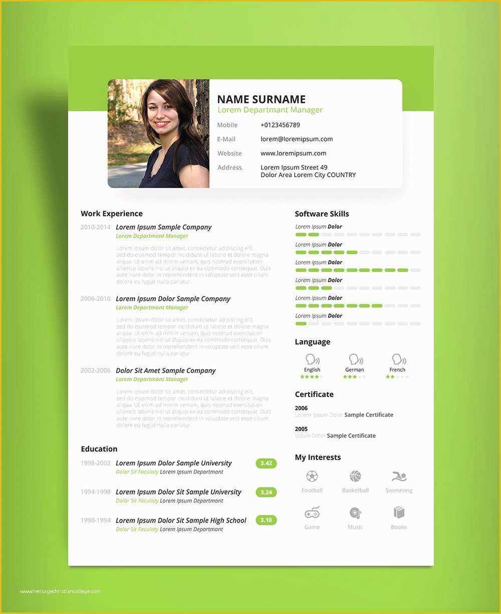 Free Pretty Resume Templates Of Free Beautiful Resume Cv Design Template Psd & Ppt File