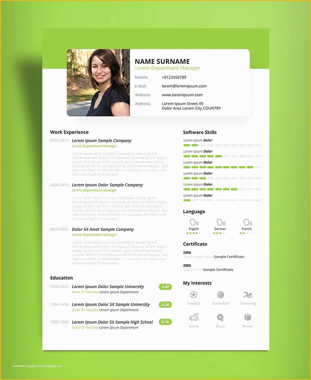 Free Pretty Resume Templates Of Free Beautiful Resume Cv Design Template Psd &amp; Ppt File