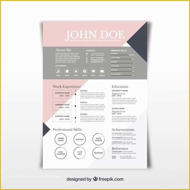 Free Pretty Resume Templates Of Pretty Abstract Resume Template Vector