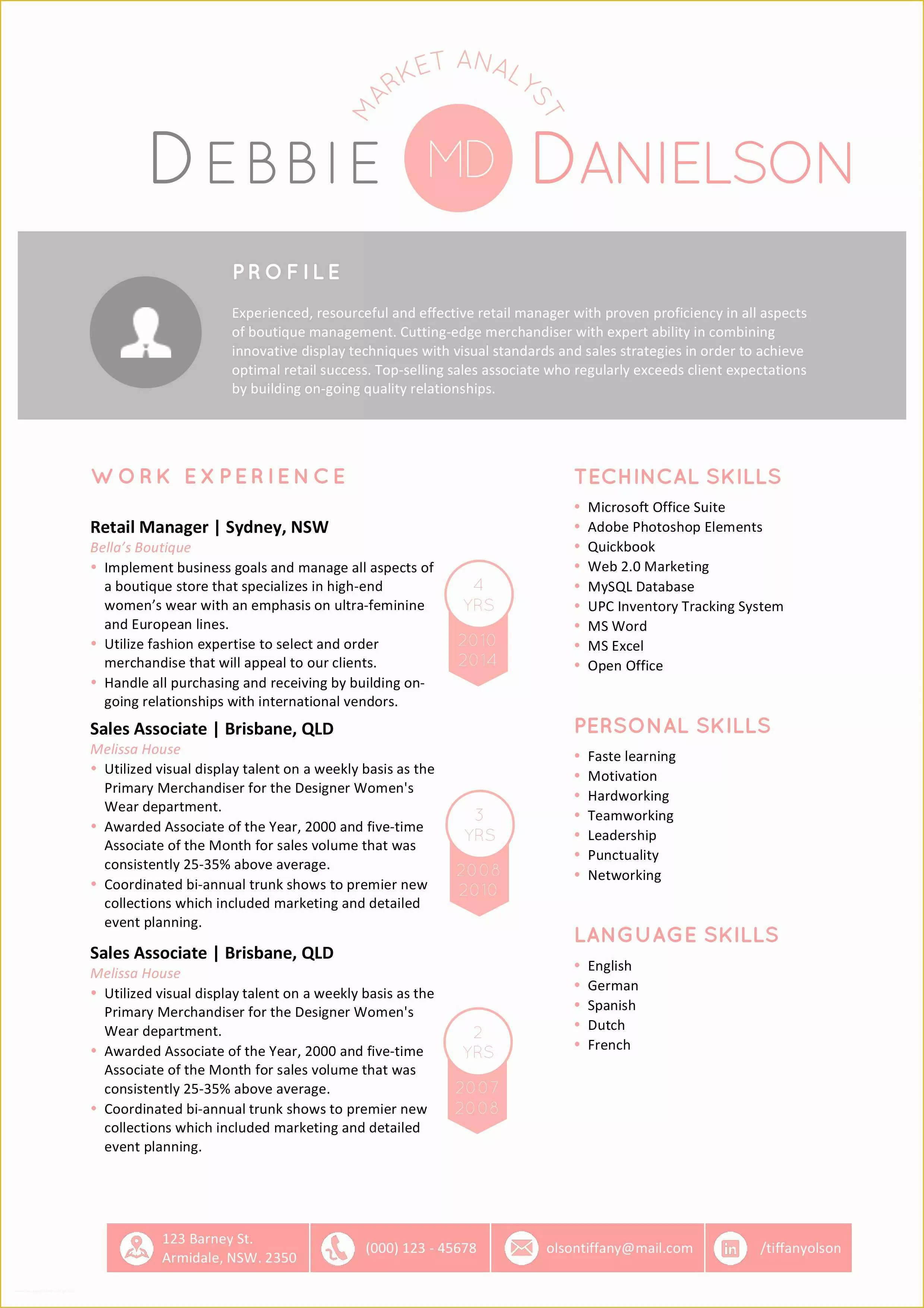 Free Pretty Resume Templates Of Pretty Resume Resume Ideas