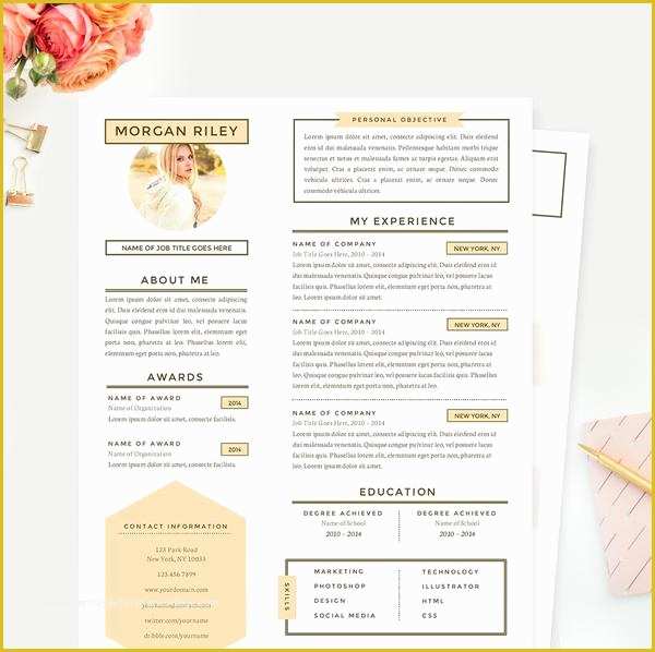 Free Pretty Resume Templates Of Pretty Sunrise Resume Cover Letter &amp; References Template