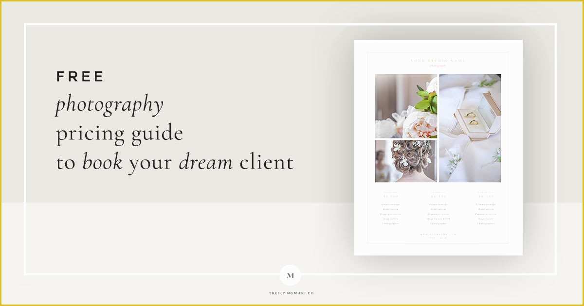 Free Pricing Template for Photographers Of Free Pricing Guide Template Design for Wedding