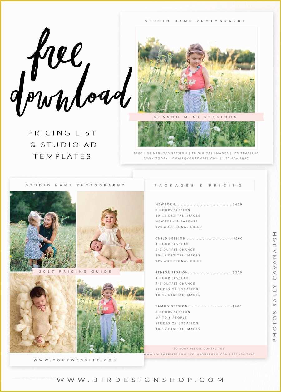 Free Pricing Template for Photographers Of Free Pricing List & Studio Ad Templates