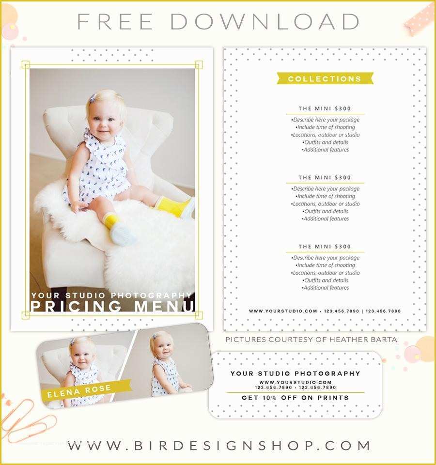 Free Pricing Template for Photographers Of Free Pricing Menu Template