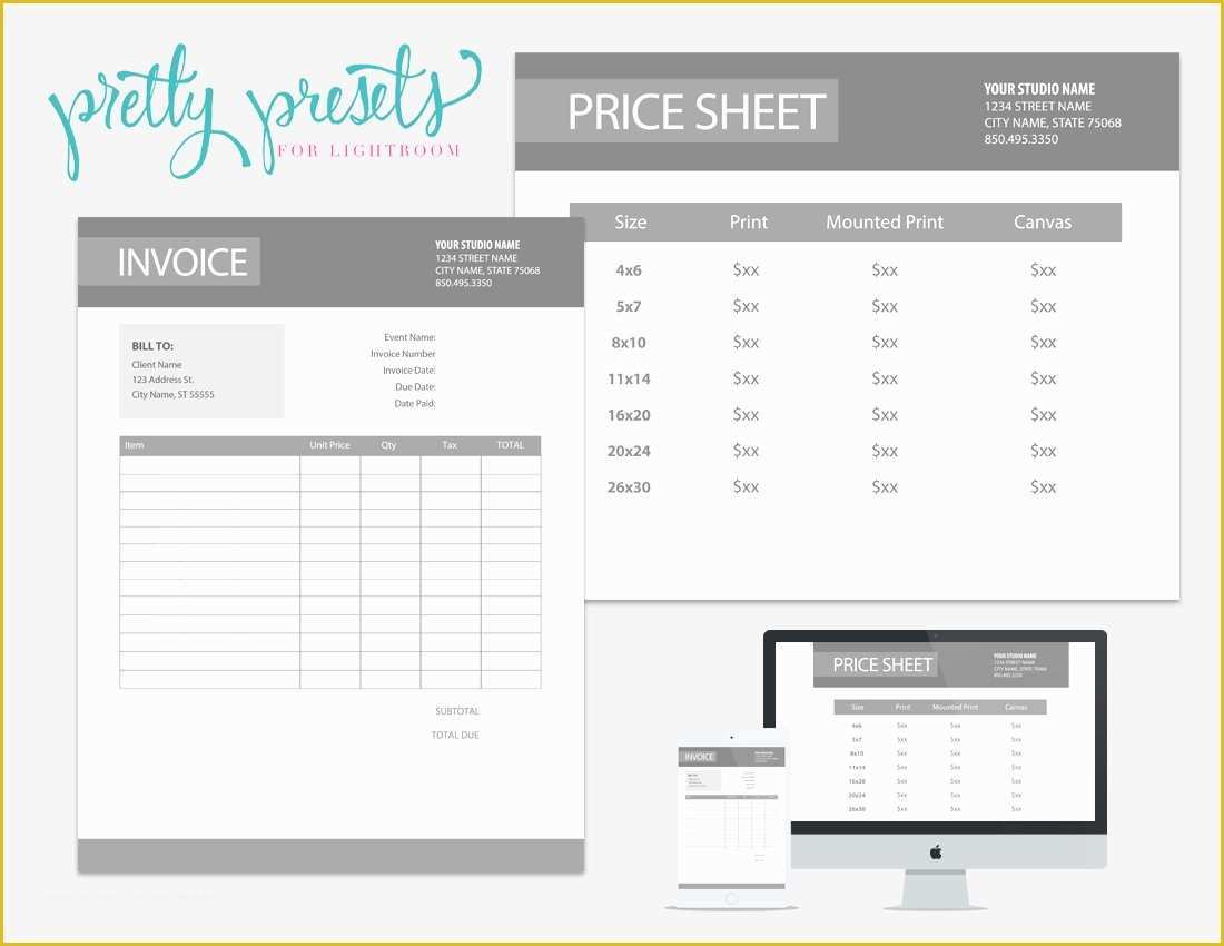 Free Pricing Template for Photographers Of Free Pricing Sheet and Invoice Download for Graphers
