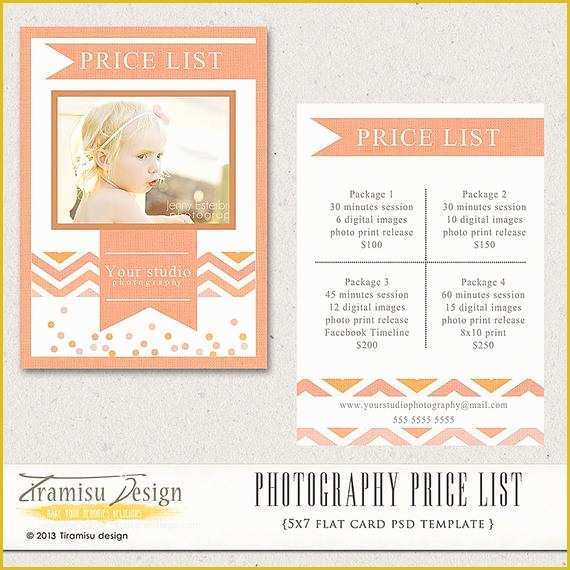 Free Pricing Template for Photographers Of Graphy Price List Graphy Pricing by Tiramisudesign