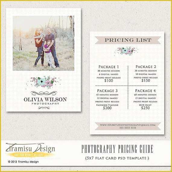 Free Pricing Template for Photographers Of Graphy Price List Graphy Pricing Guide Price