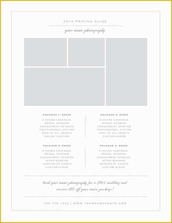 Free Pricing Template for Photographers Of Graphy Price List Template Pricing Sheet Guide
