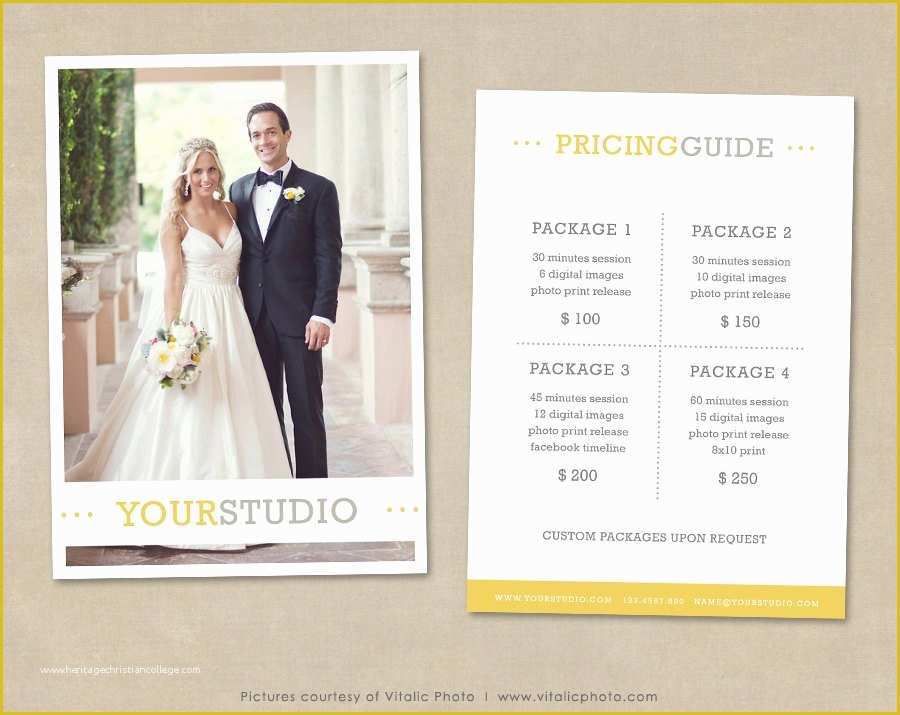 Free Pricing Template for Photographers Of Graphy Pricing Template Price List Wedding Pricing