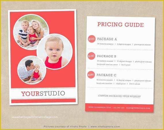 Free Pricing Template for Photographers Of Graphy Pricing Template Pricing List Pricing Guide