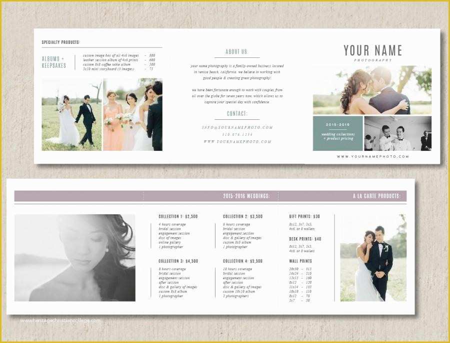 Free Pricing Template for Photographers Of Graphy Pricing Template Trifold Card for