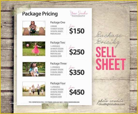 Free Pricing Template for Photographers Of Price List Template Graphy Pricing List Sell