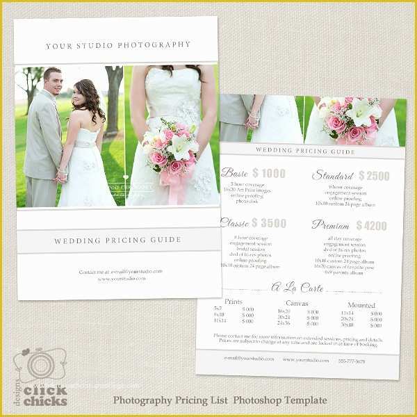 Free Pricing Template for Photographers Of Wedding Graphy Pricing List Template 20