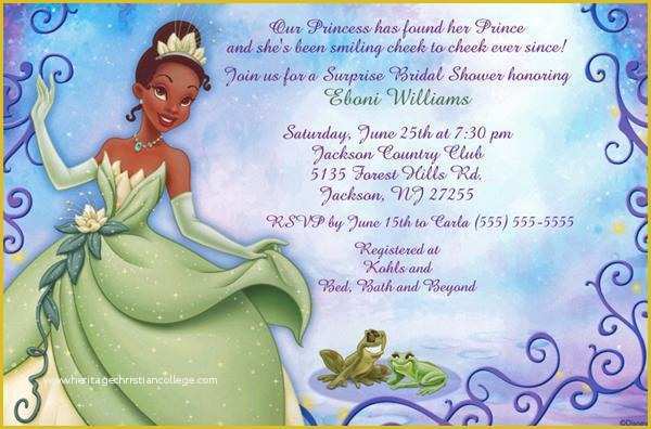 Free Princess Tiana Invitation Template Of African American Bridal Shower Invitations Template