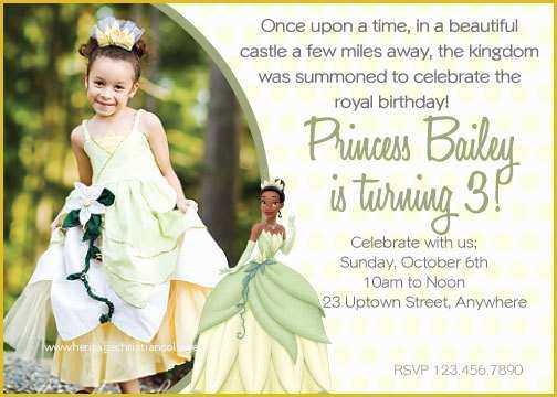 Free Princess Tiana Invitation Template Of Diy Princess Tiana Birthday Invitation by Sweetbowtiquebaby