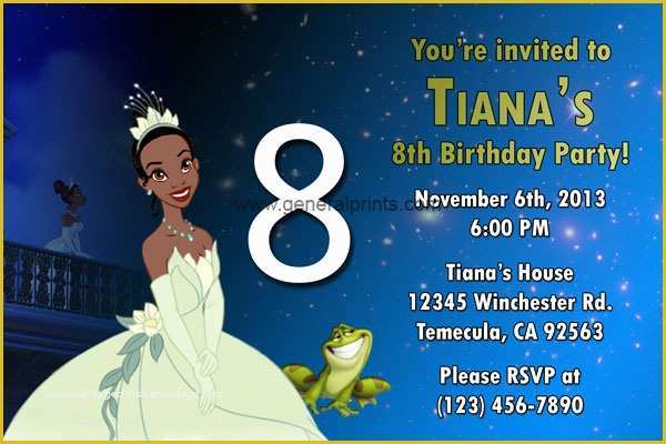 Free Princess Tiana Invitation Template Of Free Princess and the Frog Birthday Invitations Template