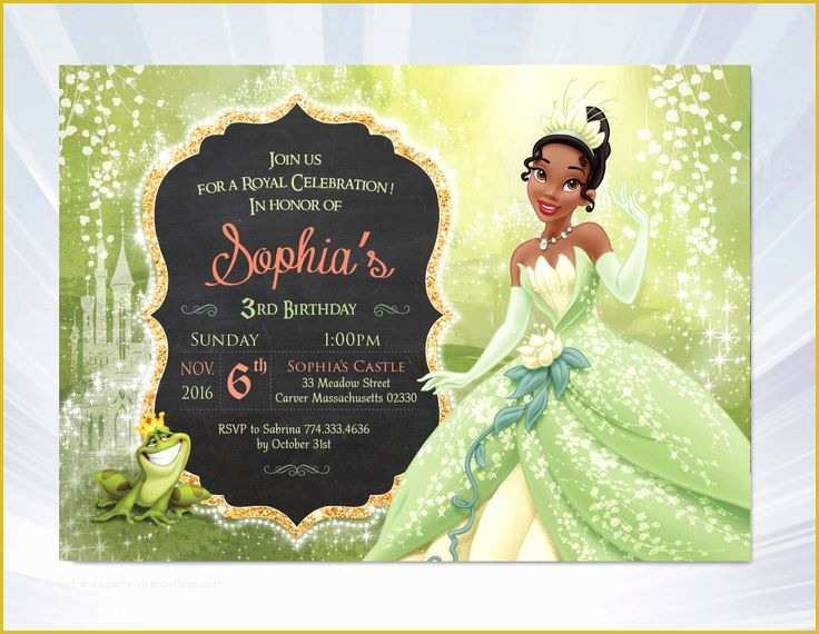 Free Princess Tiana Invitation Template Of Free Princess and the Frog Party Invitation Printable