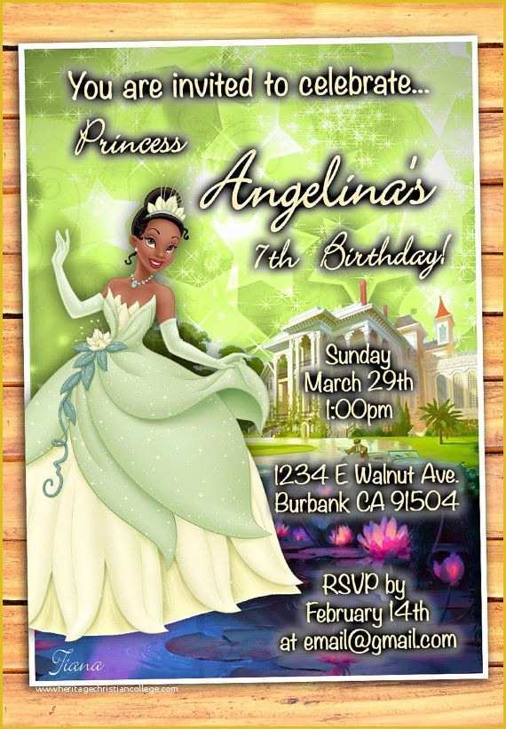 Free Princess Tiana Invitation Template Of Free Princess and the Frog Party Invitation Printable