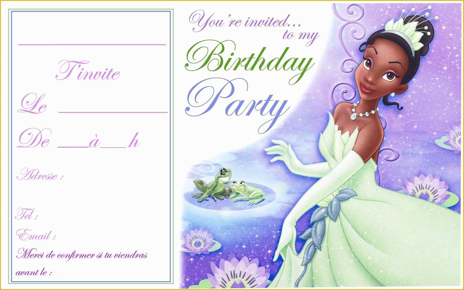 Free Princess Tiana Invitation Template Of Free Printable Birthday Party Invitations On Pinterest