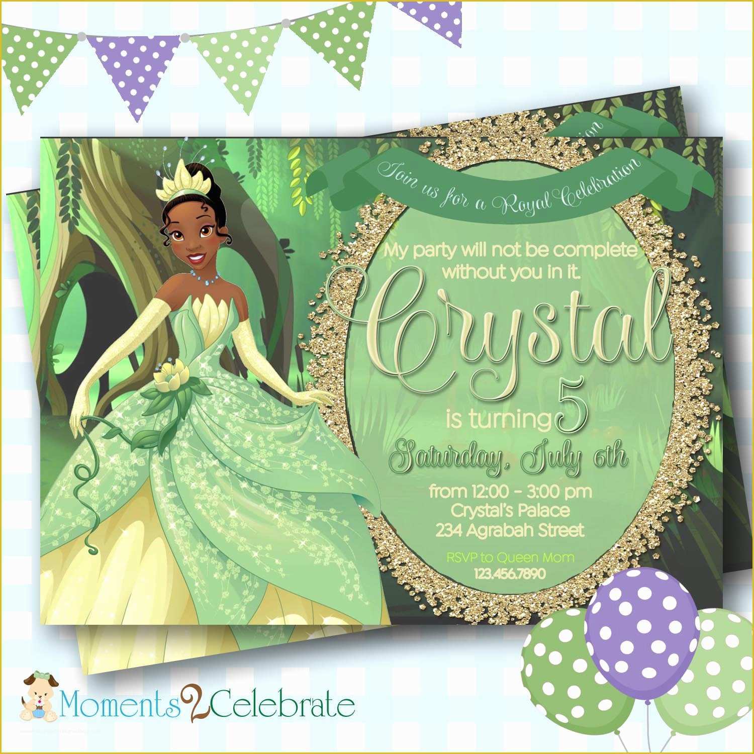 Free Princess Tiana Invitation Template Of Princess and the Frog Invitation Disney Princess Tiana