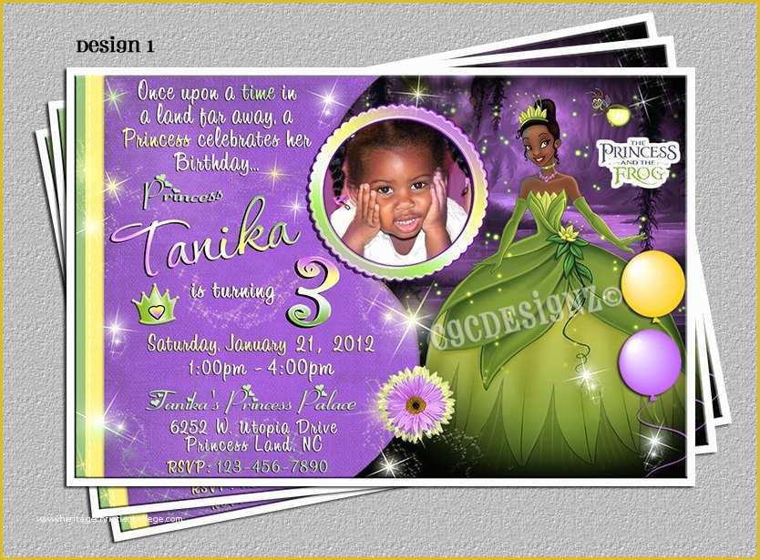Free Princess Tiana Invitation Template Of Princess and the Frog Princess Tiana Party by Cgcdesignzstudio