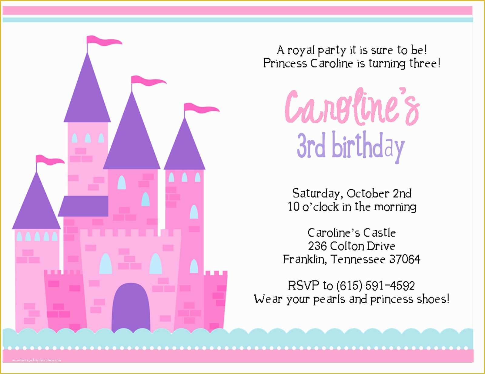 Free Princess Tiana Invitation Template Of Princess Birthday Invitation Card Design