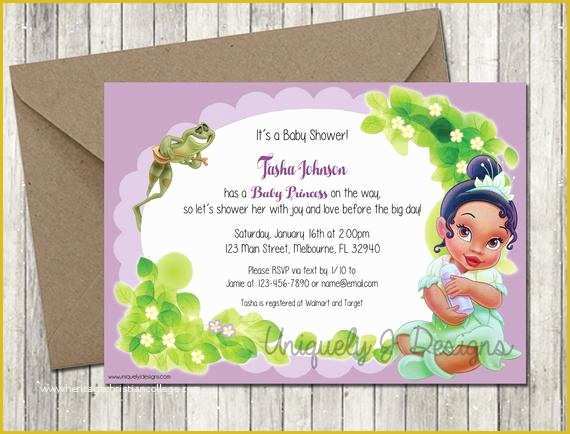 Free Princess Tiana Invitation Template Of Princess Tiana Baby Shower Invitation by Uniquelyjdesigns