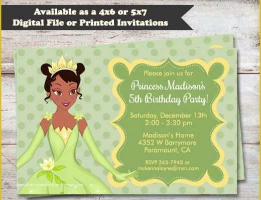 Free Princess Tiana Invitation Template Of Princess Tiana Birthday Party Invitations Princess and Frog